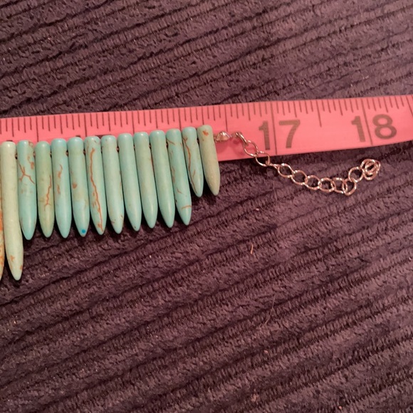 Turquoise stick collar necklace. 17” - Picture 6 of 6